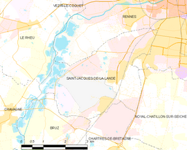 Mapa obce Saint-Jacques-de-la-Lande