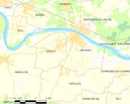 Mapa obce Jargeau