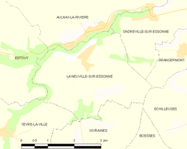 Mapa obce La Neuville-sur-Essonne