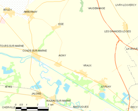 Mapa obce Aigny