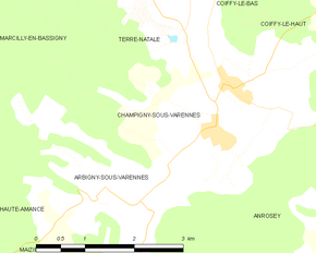 Poziția localității Champigny-sous-Varennes