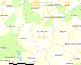 Mapa obce Bourgaltroff