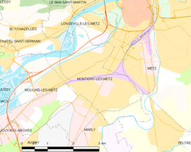 Mapa obce Montigny-lès-Metz