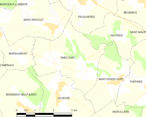 Poziția localității Omécourt