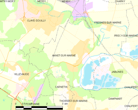 Mapa obce Annet-sur-Marne