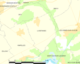 Mapa obce Luisetaines