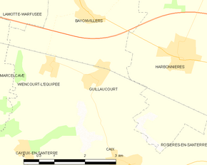 Poziția localității Guillaucourt