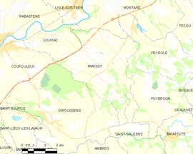 Mapa obce Parisot