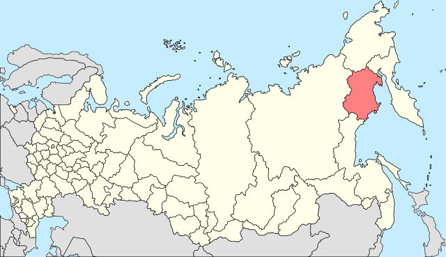 Magadan oblast på kartet over Russland