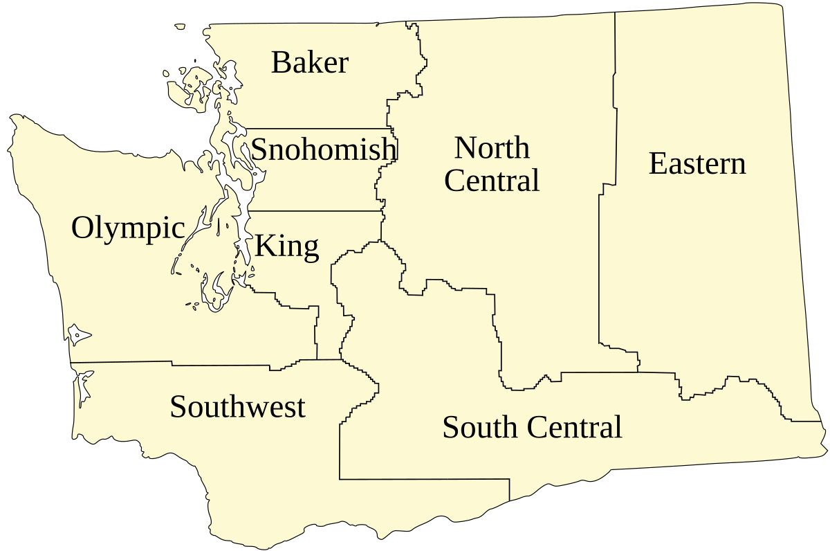 Вашингтон на карте
