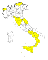 Mappa della suddivisione dell'Italia secondo l'ordinanza del Ministero della Salute dell'11 giugno 2021.svg