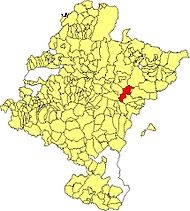 Localização do município de Urraúl Bajo em Navarra