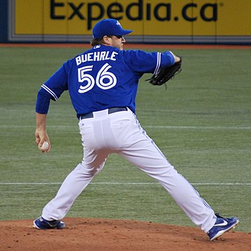 Buehrle pitching for the Toronto Blue Jays in 2013.