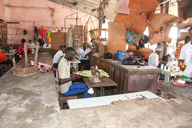 File:Men who are sewing clothing in Banjul Gambia.jpg