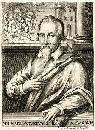 <span class="mw-page-title-main">Michael Servetus</span> 16th-century Spanish theologian, physician, cartographer and Renaissance humanist