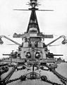 The superstructure, bow guns, and wing turrets of Minas Geraes