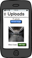 Wireframe of a workflow for adding categories to mobile uploads