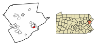 Thumbnail for File:Monroe County Pennsylvania Incorporated and Unincorporated areas Stroudsburg Highlighted.svg