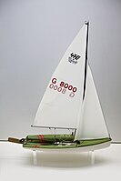 Scale model of a Soling racing Sailboat