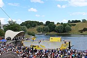 Deutsch: BMX-Fahrer beim Munich Mash 2023 auf der BMX-Bühne beim Theatron im Olympia Park