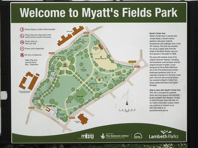 File:Myatt's Fields Park welcome sign - geograph.org.uk - 3537736.jpg