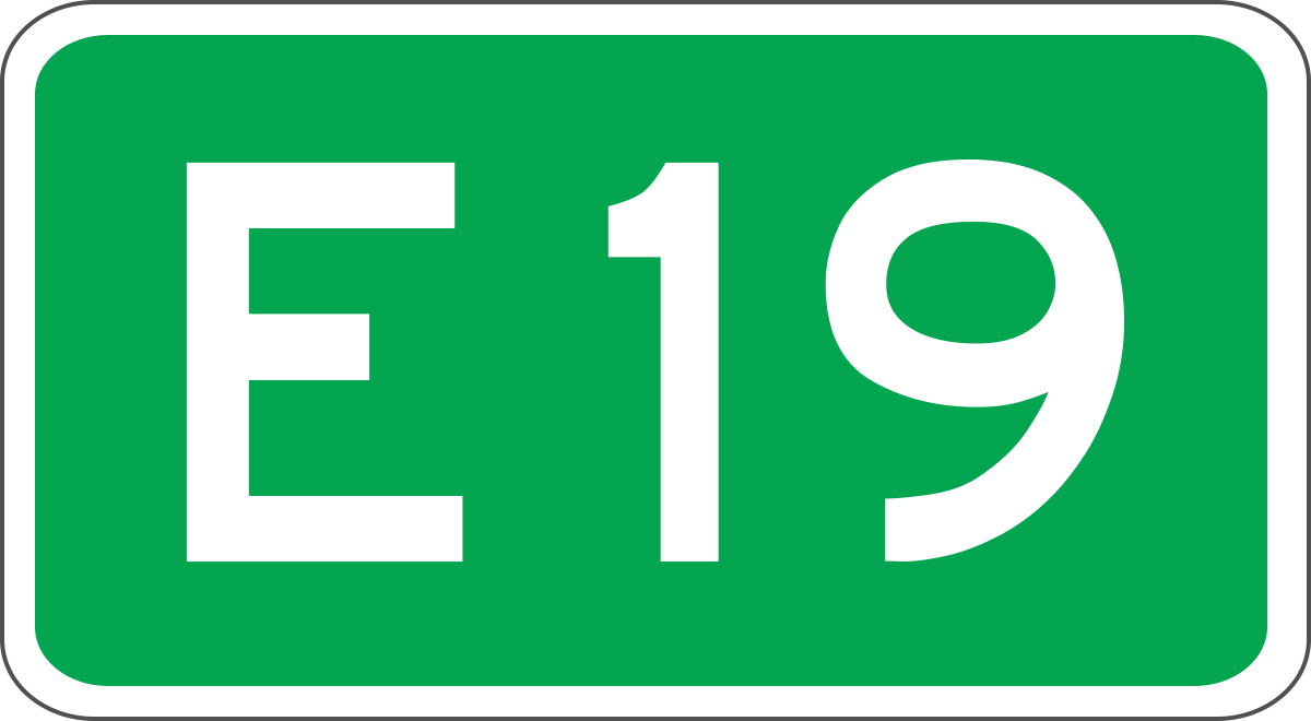 1 e 19. Знак e19. Европейский маршрут e22.