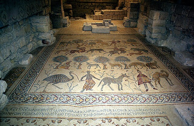 Mosaic floor in the diaconicon-baptistery