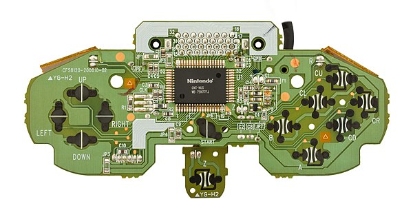 The motherboard for the Nintendo 64 controller