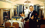 Dining car of the streamlined train.