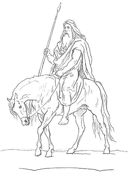 File:Odin holding Gungnir atop Sleipnir by Frølich.jpg