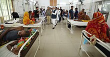 Prime Minister Narendra Modi meeting victims of the crash at a hospital in Balasore, Odisha Odisha train accident.jpeg
