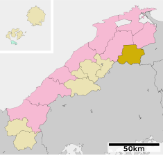 Kaart van Shimane met het district Nita gemarkeerd