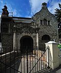 Just above Bertram House, also to the right of the Avenue, the so-called “Egyptian Building” of the University of Cape Town is situated. It lies concealed behind the old white wall of the Company’s park for beasts of prey and a beautiful gateway gives acc . This building was completed in 184l for the South African College, later the University of Cape Town. It s the first building erected for higher education in South Africa and today still serves the same purpose.