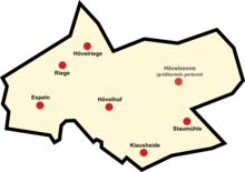 Lage der Ortsteile in Hövelhof