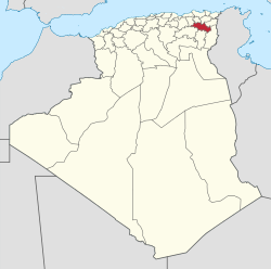 O͘m El Bouaghi省的行政範圍 ê uī-tì