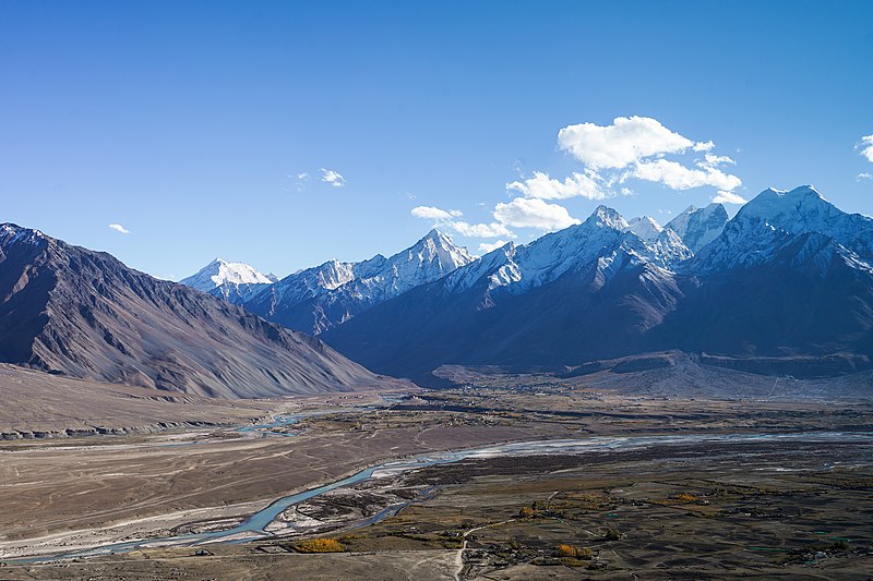 View of Padum valley from Karsha Gompa, Zanskar, Ladakh. Gallery: Commons: Featured pictures/Places/Settlements/India