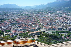 Panorama di Grenoble dal forte della Bastiglia