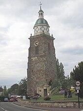 The 'Pepperpot' - remains of the former church of St Peter and St Paul. Its nave was demolished in 1937. Pepperpot Upton.jpg