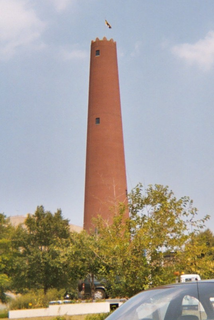 The Phoenix Shot Tower, also known as the Old Baltimore Shot Tower, is a red brick shot tower, 234.25 feet (71.40 m) tall, located near the downtown, Jonestown, and Little Italy communities of East Baltimore, in Maryland. When it was completed in 1828 it was the tallest structure in the United States.