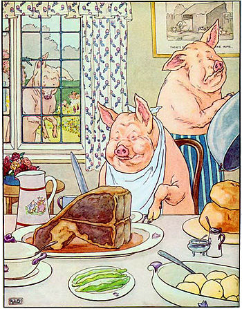 English: A picture depicting the pig who had r...