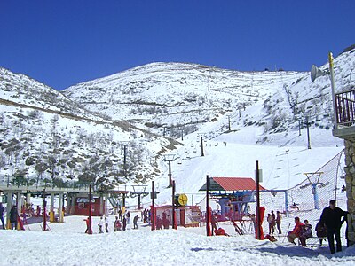 The Mount Hermon ski resort on the southeastern slopes of the mountain