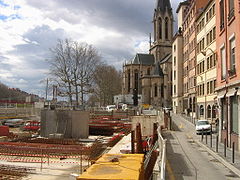 Plaza Benoît Crépu en obras.