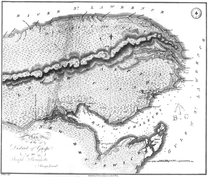 File:Plan of the District of Gaspe - Joseph Bouchette 1815.png