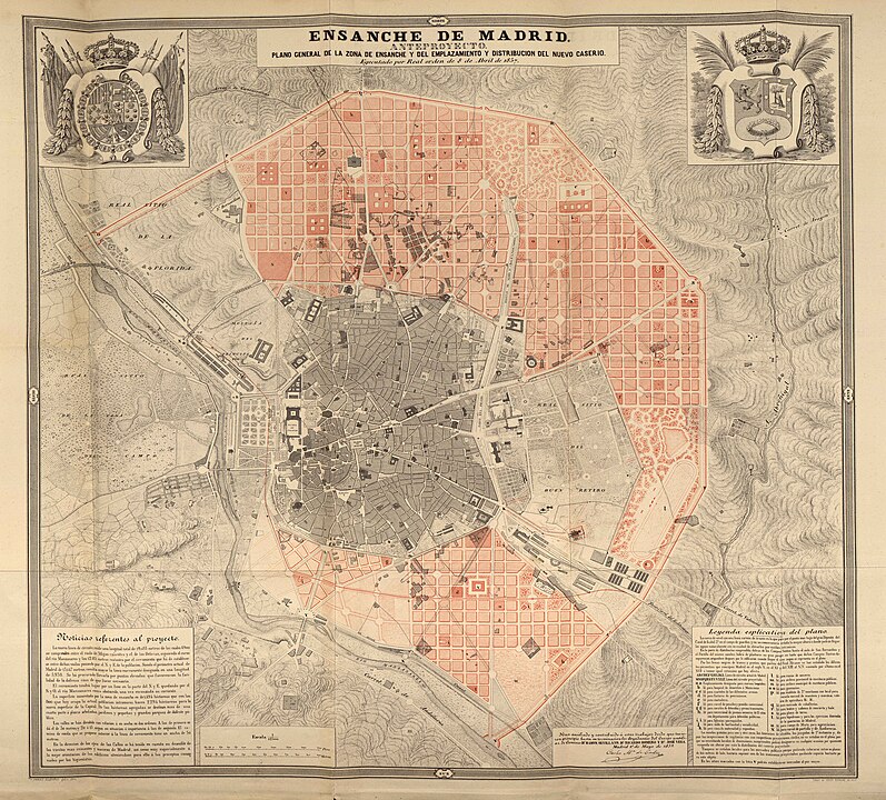 Plano del Ensanche de Madrid de 1861