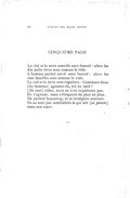 CINQUIÈME PAGE Le ciel et la terre sont-ils sans beauté : alors les dix mille êtres sont comme le vide. L’homme parfait est-il sans beauté : alors les cent familles sont comme le vide. Le ciel et la terre sont réguliers : Comment donc [les hommes] agissent-ils, tôt ou tard ? [Ils sont] vides, mais ne s’en inquiètent pas. Ils s’agitent, mais s’éloignent de plus en plus. Ils parlent beaucoup, et se trompent souvent. Ils ne sont pas semblables à qui tait [sa pensée] dans son cœur.