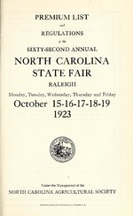 Thumbnail for File:Premium list and regulations (serial) of the ... great State Fair of North Carolina held by the North Carolina Agricultural Society. (IA premiumlistregul1923unse).pdf