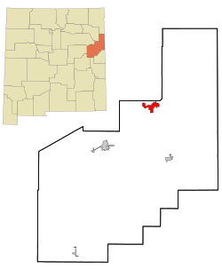 Местоположение в округе Куэй и Нью-Мексико 