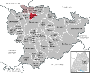 Poziția localității Rechberghausen