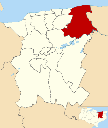 Location of Reculver ward
