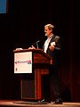 Richard Boly, Director of the US State Department's Office of eDiplomacy, delivering an official greeting from the Department of State during the opening ceremony of Wikimania 2012. Located in the Lisner Auditorium of George Washington University in Washington, DC.